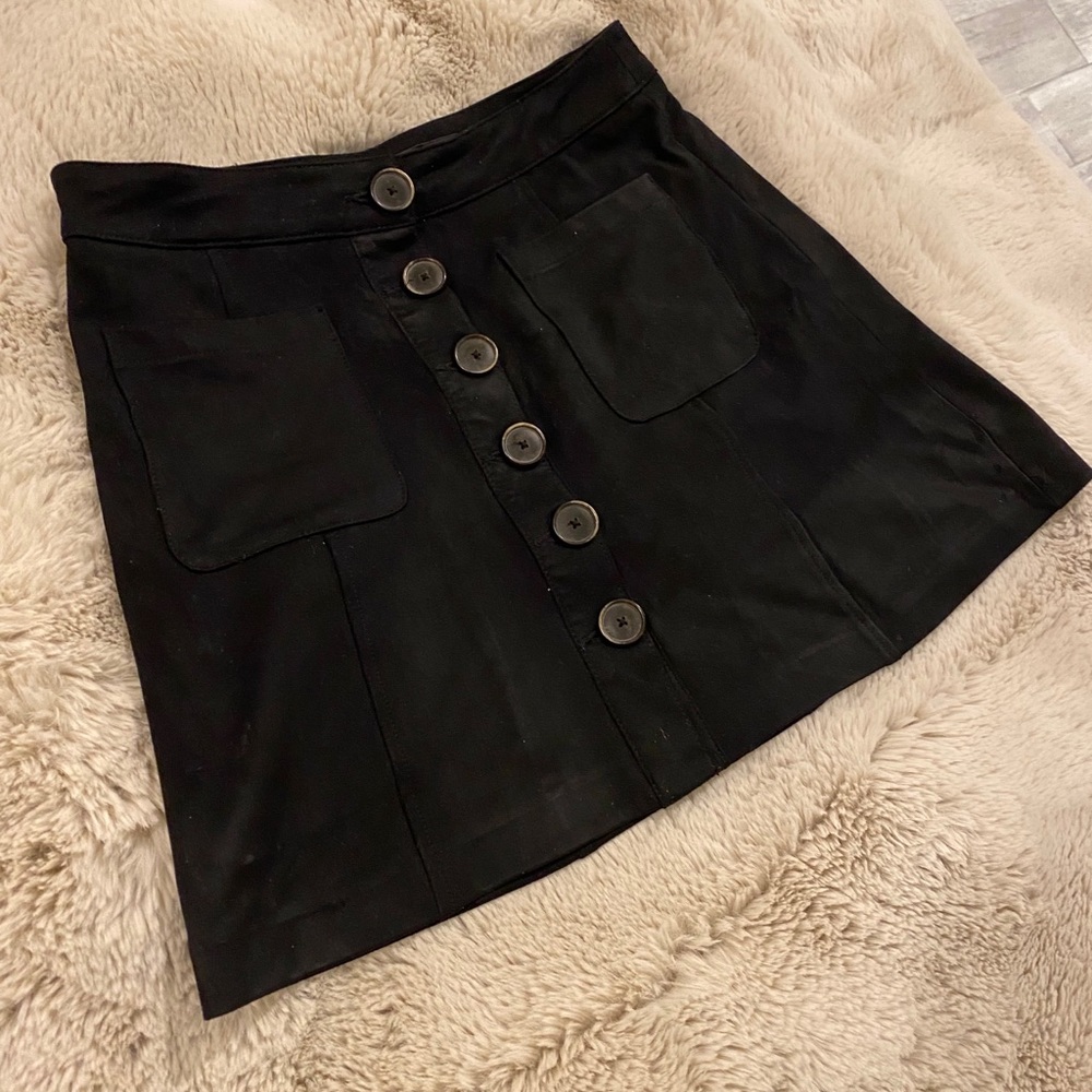 Zara , skirt , black suede